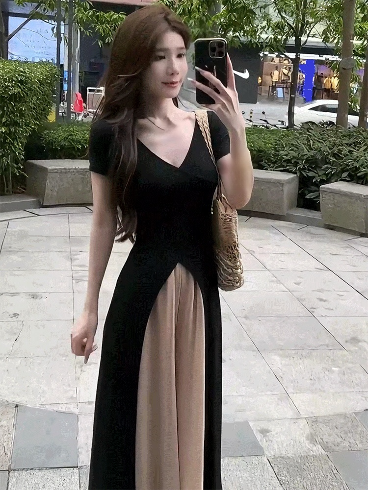 니트 상의+와이드 팬츠 상하 세트