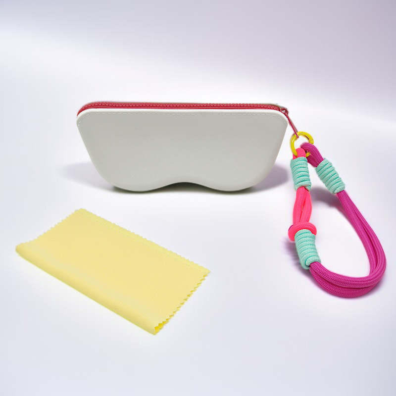 Silicone sunglasses storage bag with lanyard