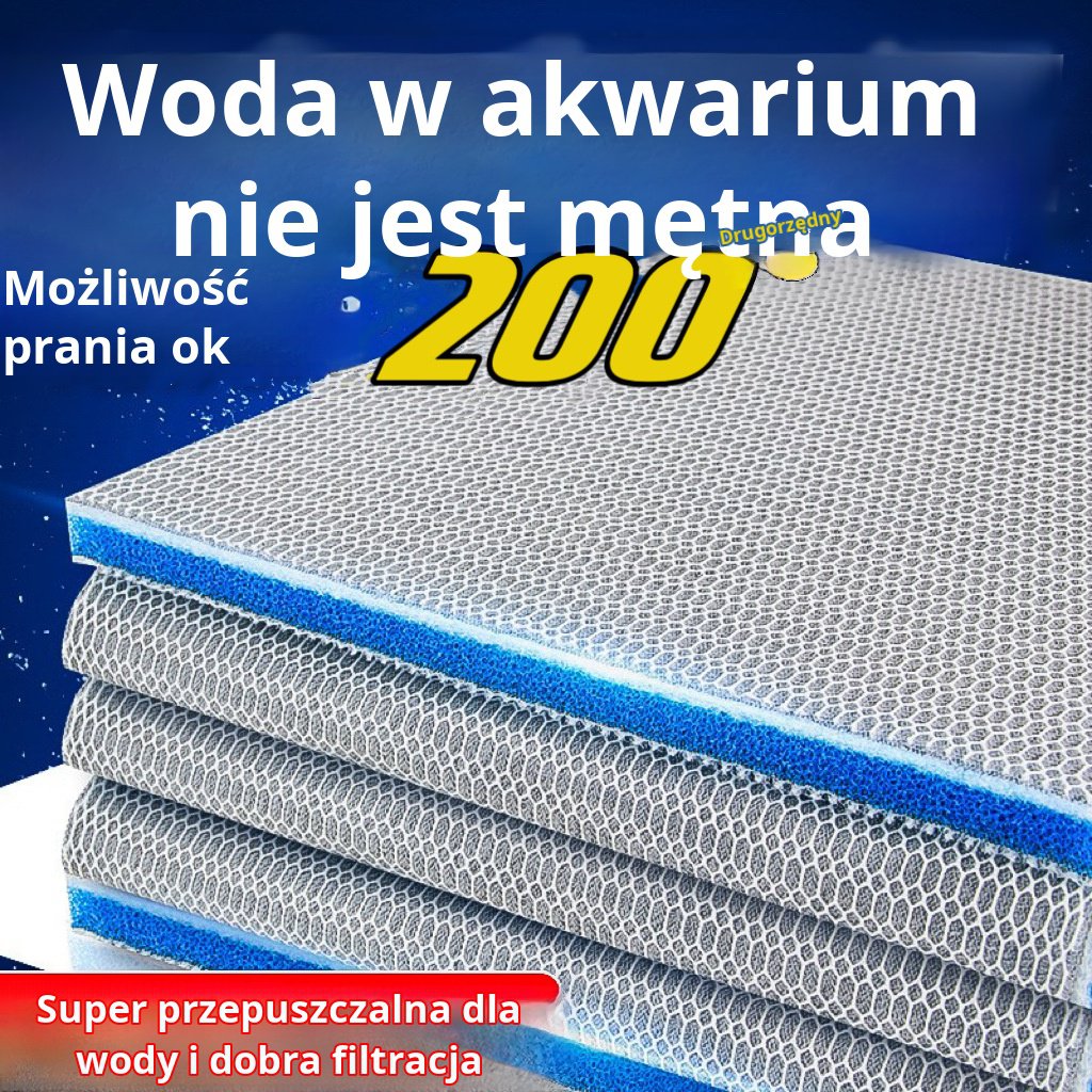 Bawełniany filtr do akwarium 8D materiał filtracyjny do akwarium o wysokiej gęstości biała gąbka fil
