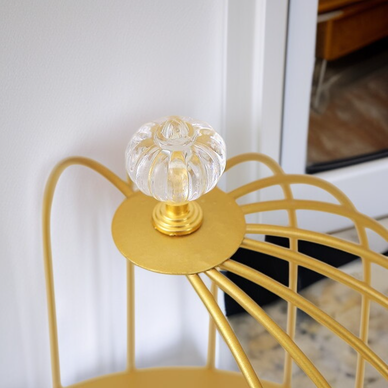 단철 이중층 황금색 새장 디저트 테이블 디스플레이 스탠드 장식품