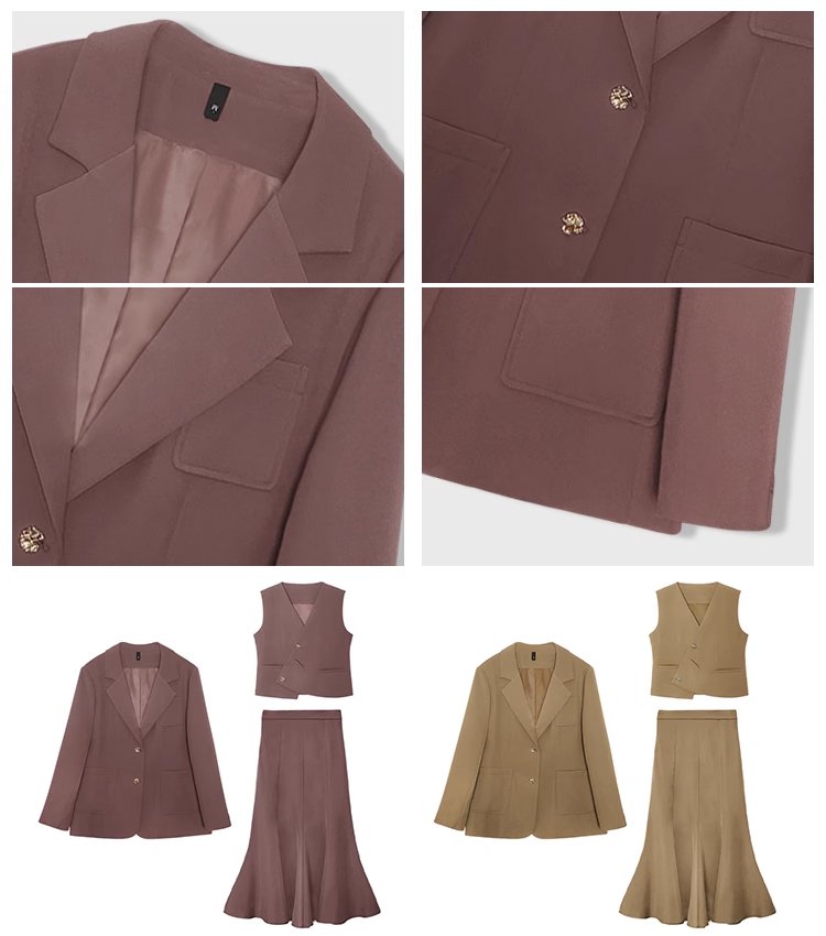 신상 블레이저 조끼 스커트 세트