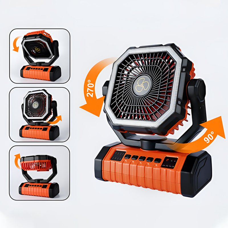 新しい 20,000 mAh 屋外キャンプファン充電宝物タイマー照明フックテント高風デスクトップファン