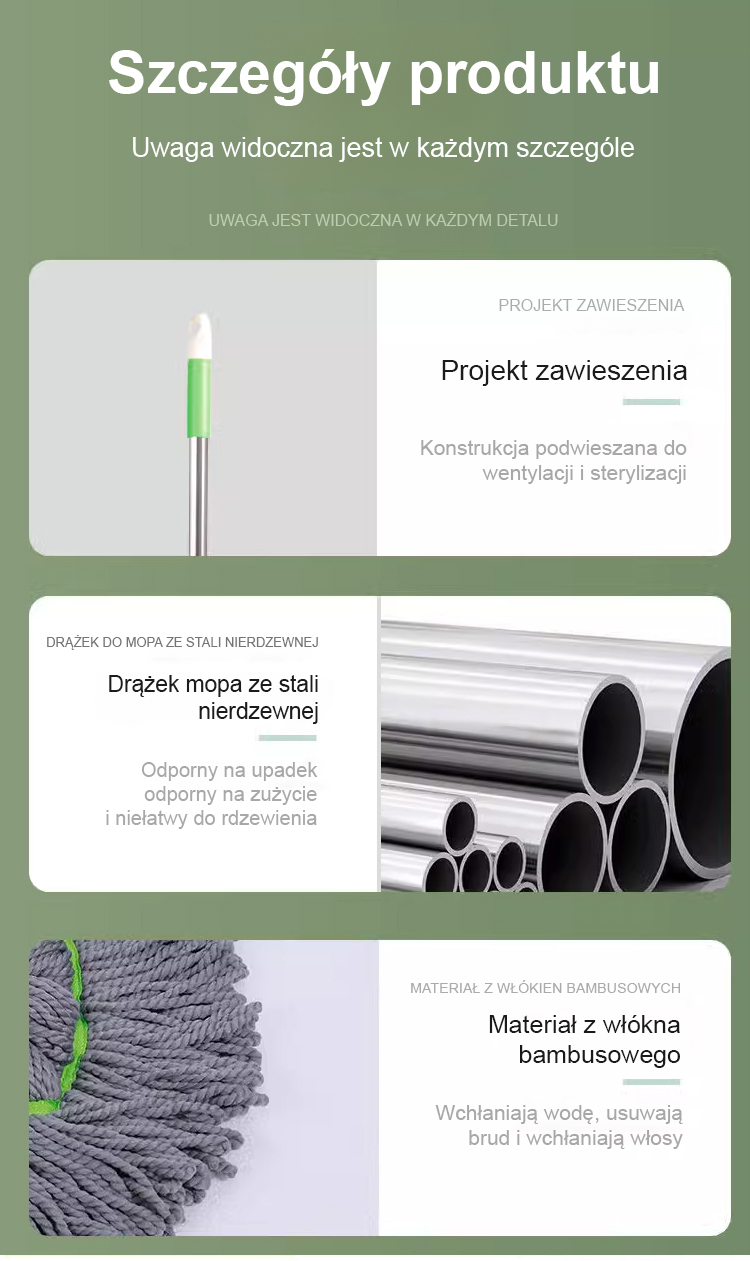 Mop do podłóg odporny na olej i zabrudzenia