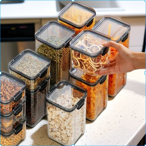 Sealed jar grains household kitchen storage food grade transparent plastic storage box