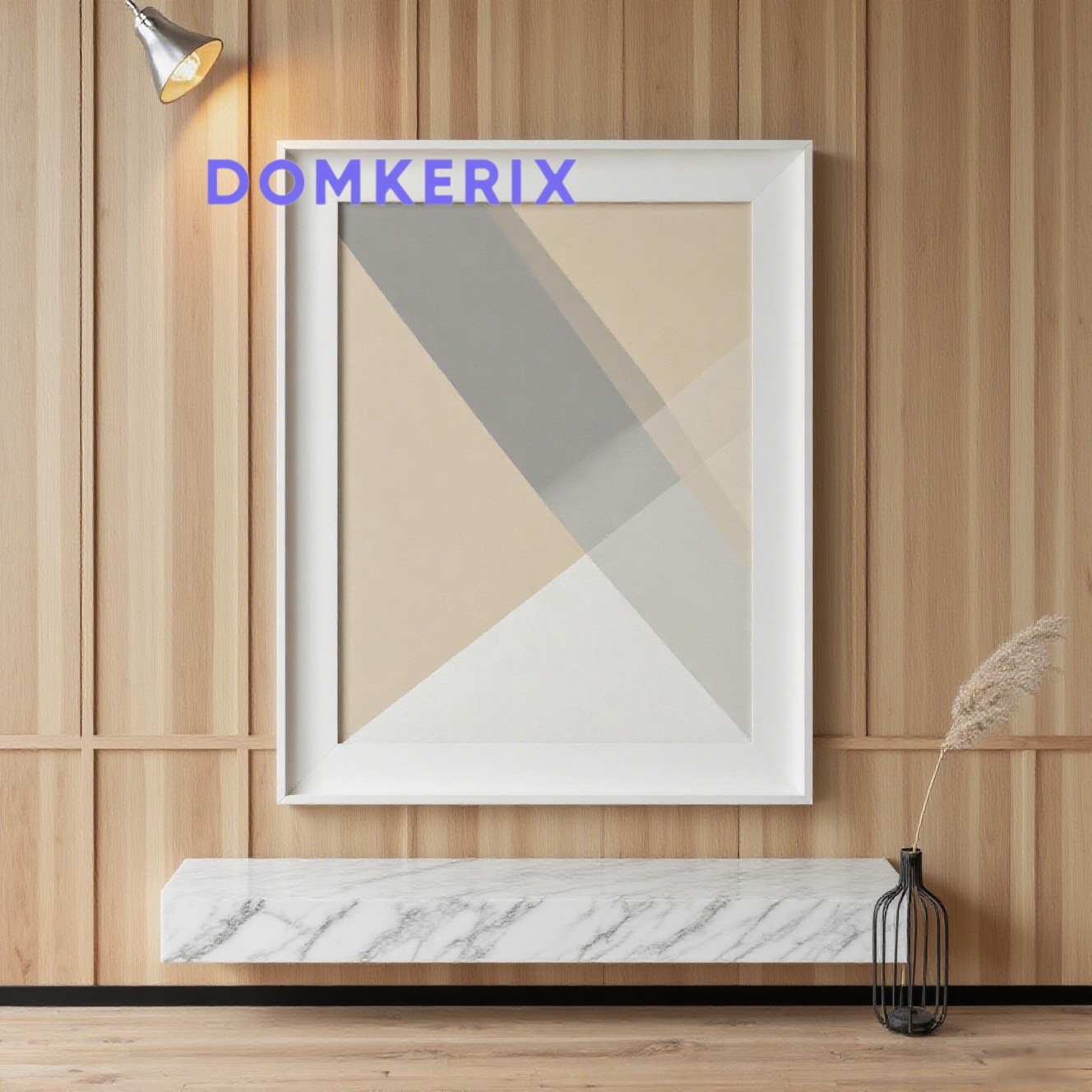 幾何学的で抽象的なモダンミニマリストの大型装飾壁掛け絵