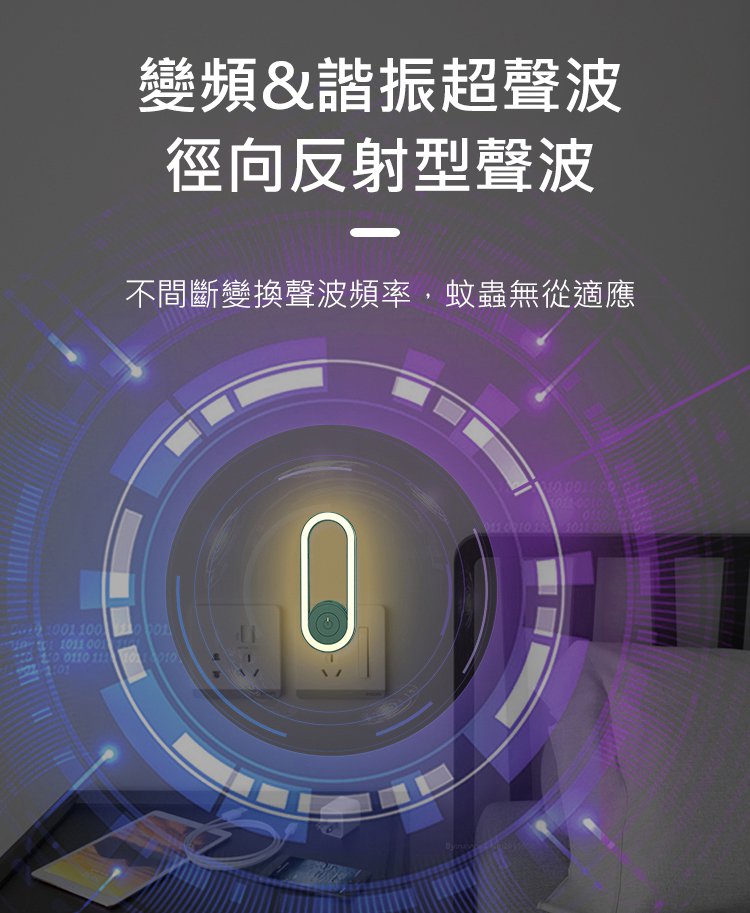 【小夜燈】超聲波驅蚊蟲器