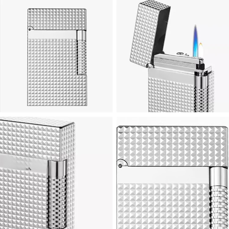 Diamond pattern Dupeng double flame cigar high-end lighter