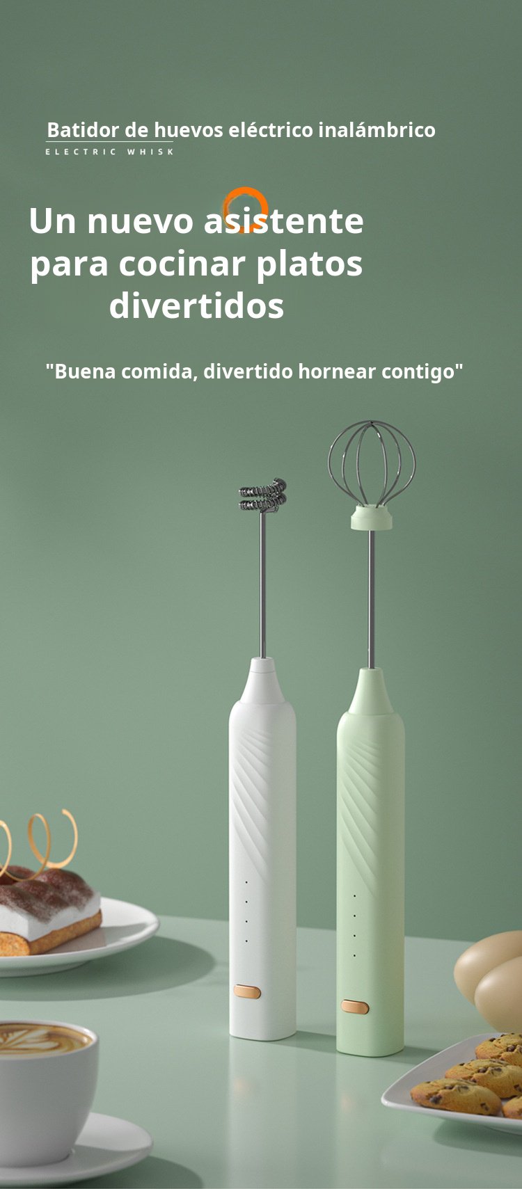 Espumador de leche inalámbrico para café y cappuccino