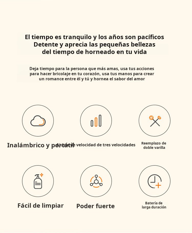 Batidor de huevos portátil para cocina