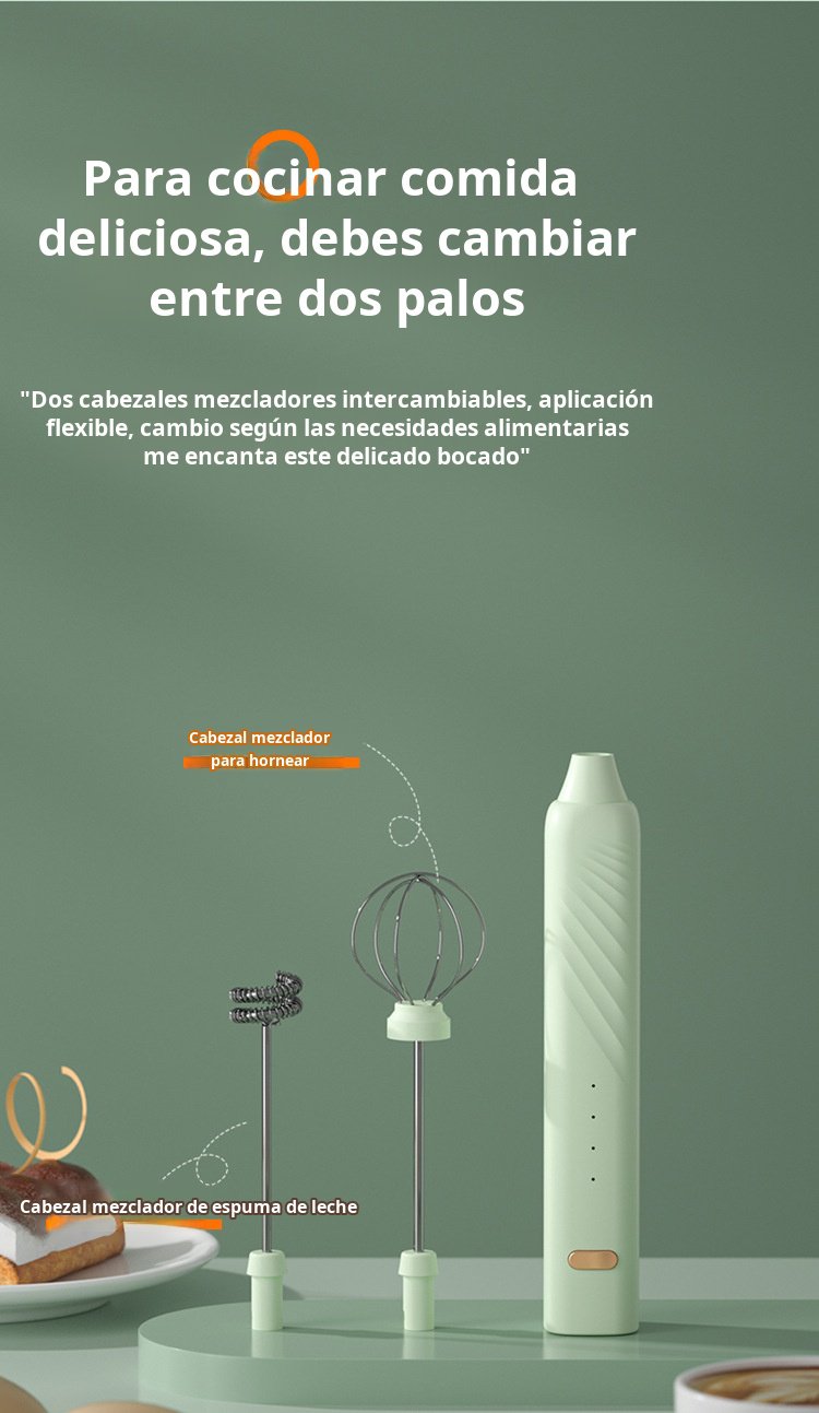 Espumador de leche inalámbrico en cocina moderna