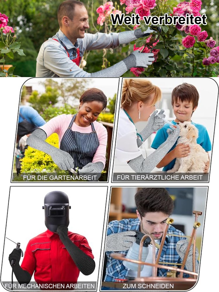 【Schnittschutz Stufe 5】Verlängerte schnitt- und kratzfeste Armschutzhandschuhe