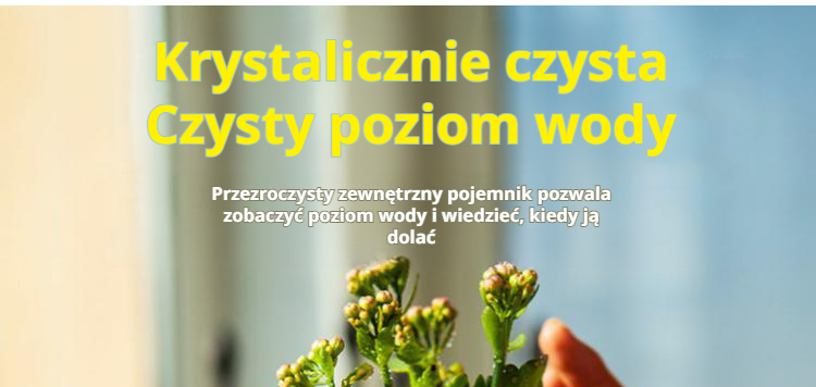 Doniczka z przezroczystym zbiornikiem na wodę