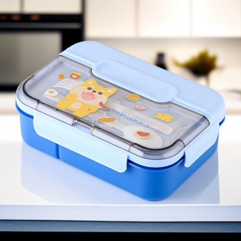 可愛卡通小學生塑膠便當盒