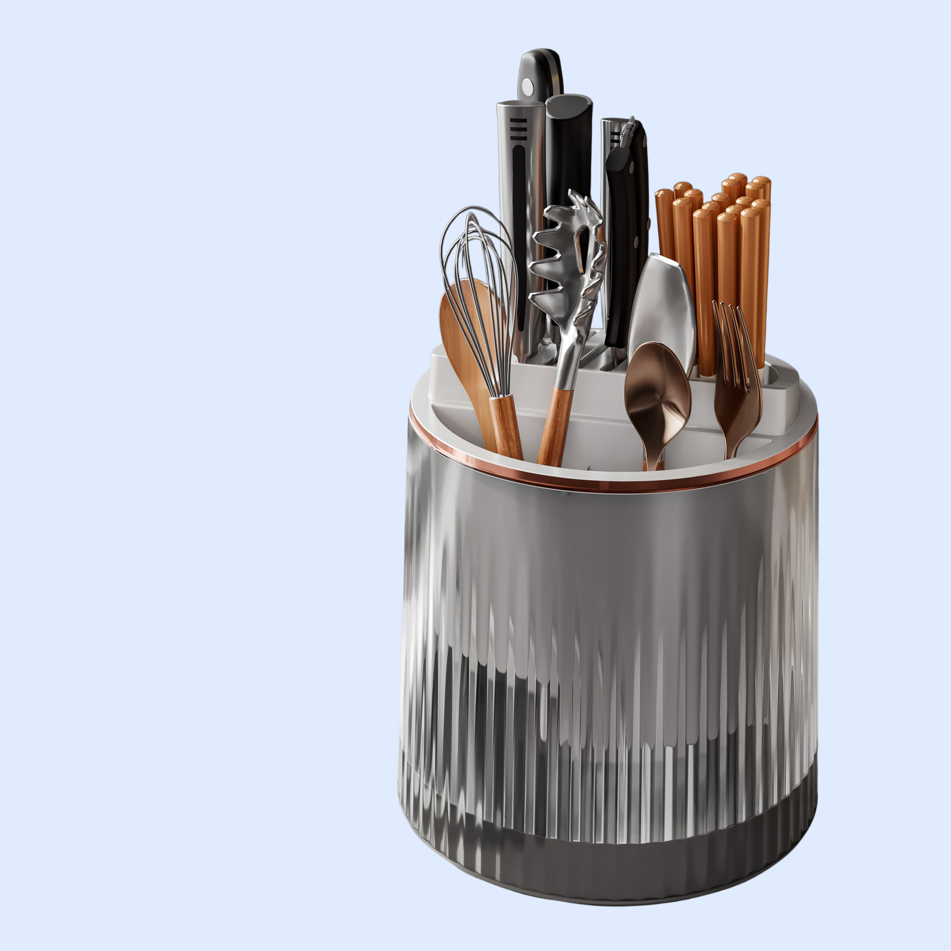 주방 탁상용 수납 선반 가볍고 고급스러운 스타일 회전식 칼꽂이