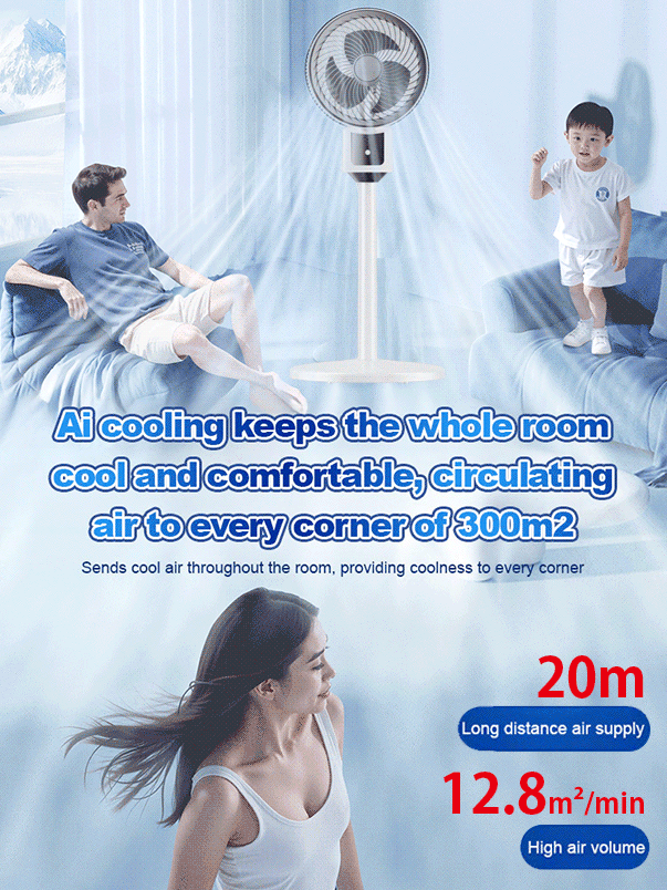 Ventilateur circulaire économe en énergie et ultra silencieux avec support