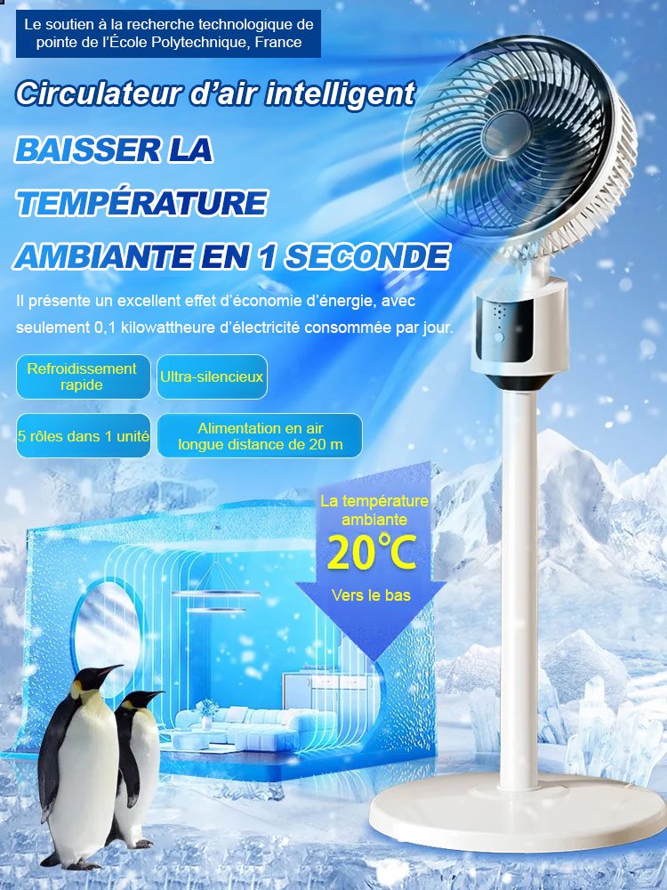 Ventilateur circulaire économe en énergie et ultra silencieux avec support