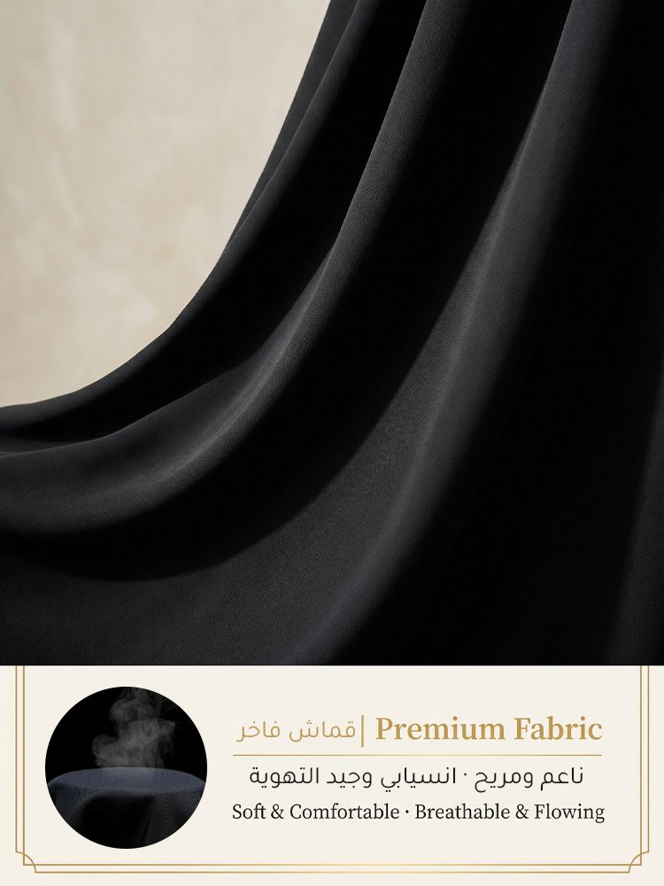 عباءة عربية سوداء أنيقة مزينة بالألماس