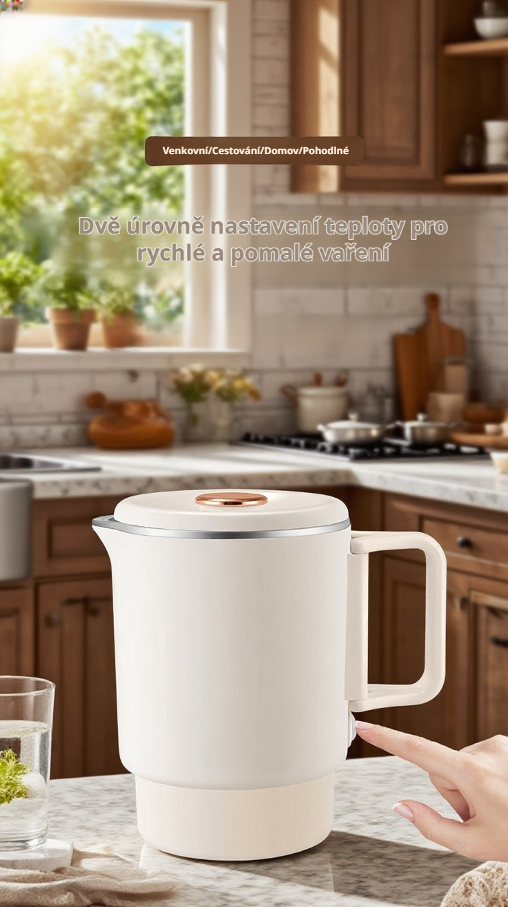 Elektrická konvice složená pro snadné skladování