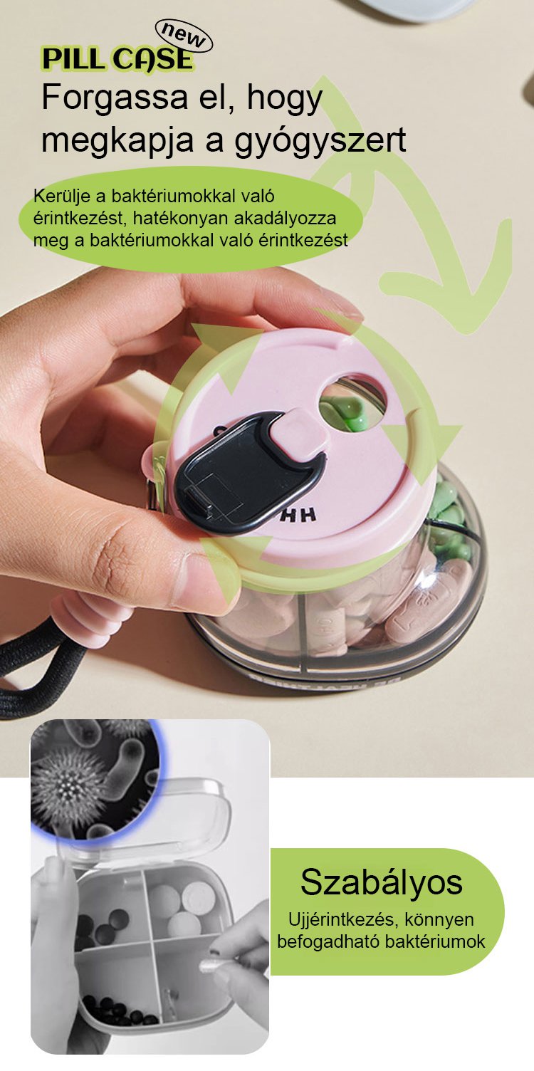 Gyógyszeres doboz átlátszó fedéllel