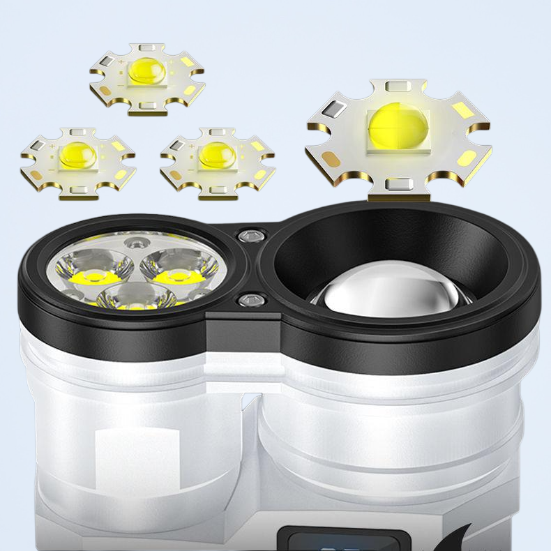 고광량 충전식 아웃도어 초강력 원거리 다기능 손전등