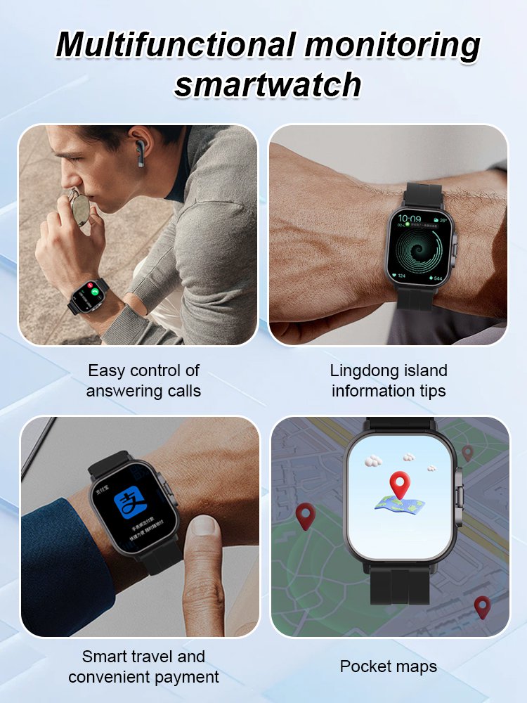 Watch and earphones 2 in 1 multi-function monitoring smart watch