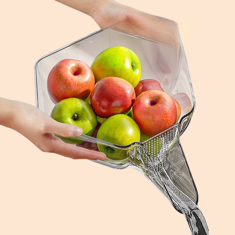 多機能家庭用排水バスケットプラスチック収納野菜洗い桶多機能フルーツプレートキッチン排水バスケット