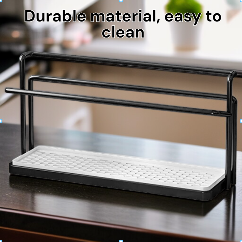 Cup rack storage rack kitchen table countertop water cup double layer drain tray rack