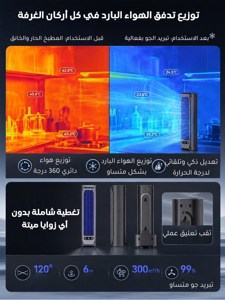 مروحة متنقلة قوية الأداء بتبريد قوي 