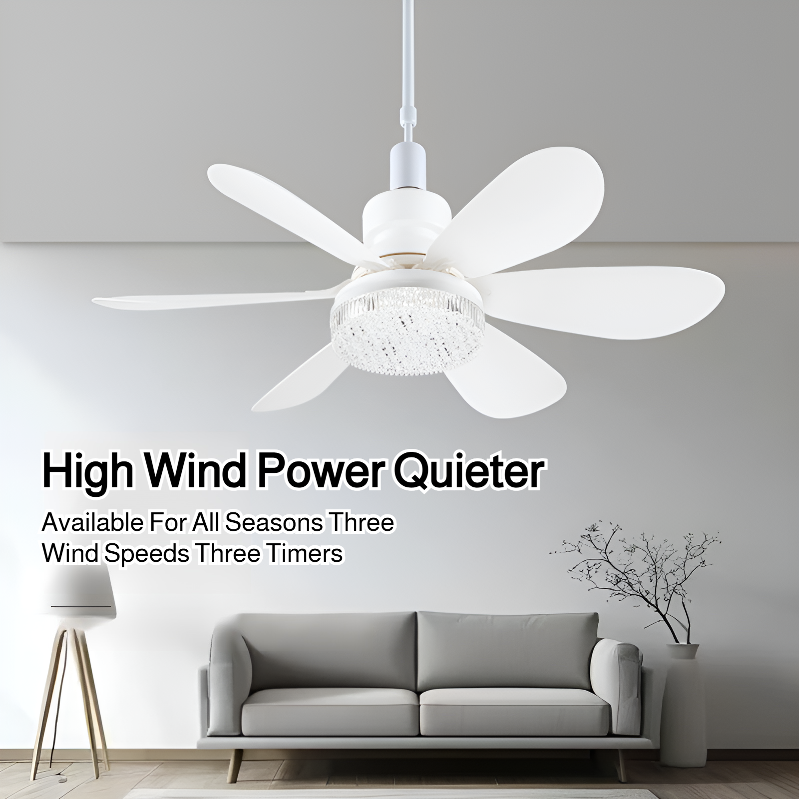 New screw fan light living room restaurant minimalist home ceiling chandelier integrated ceiling fan