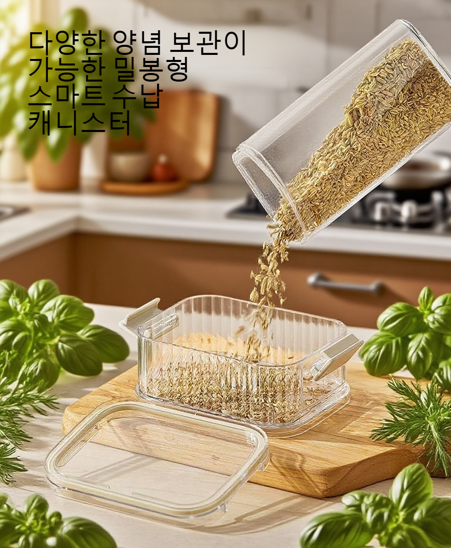 다양한 사이즈의 주방 밀봉 저장함 세트