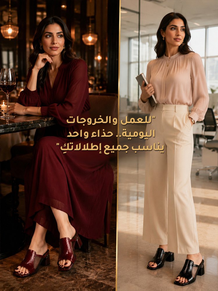 صندل نسائي بكعب عريض ونقشة جلد الثعبان وتصميم شبكي على الطراز الفرنسي