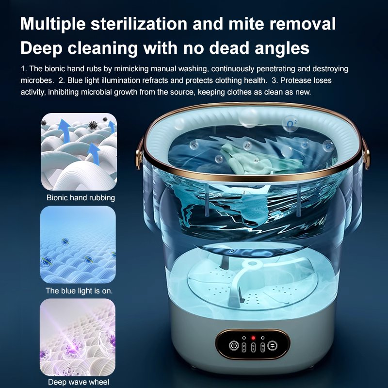 [Ten-Year Warranty Free Replacement] Foldable Washer and Dryer Combo