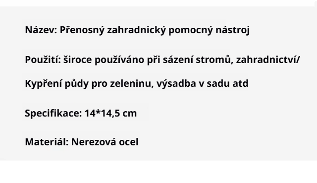 Přenosný zahradní nástroj vhodný na cesty