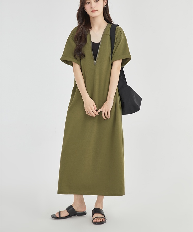 着痩せロングワンピース