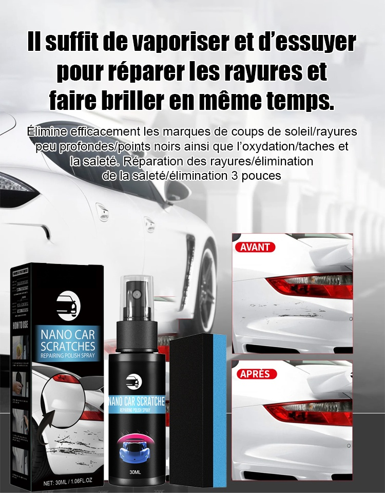 【Produits populaires recommandés】Spray spécial pour réparer les rayures de voiture