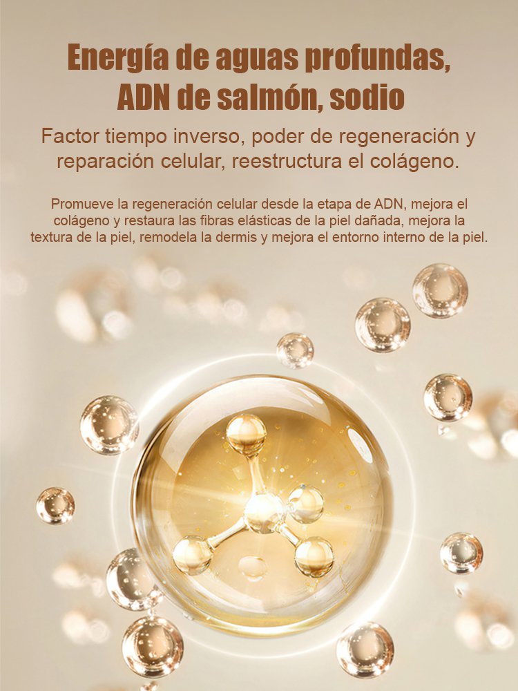 Suero antienvejecimiento de salmón y agua brillante
