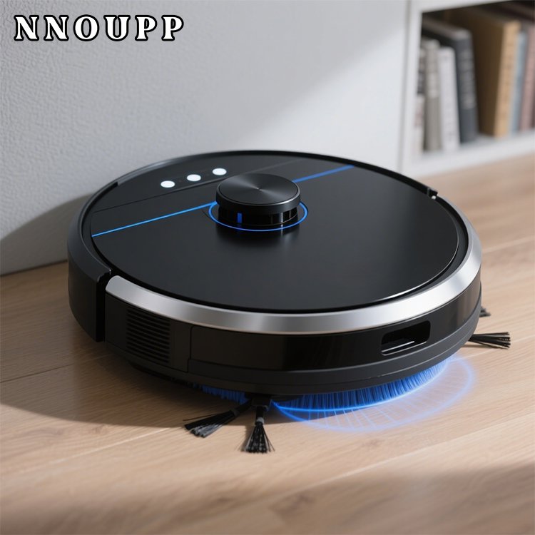 Leistungsstarker Staubsauger und fetter Roboter im Einsatz