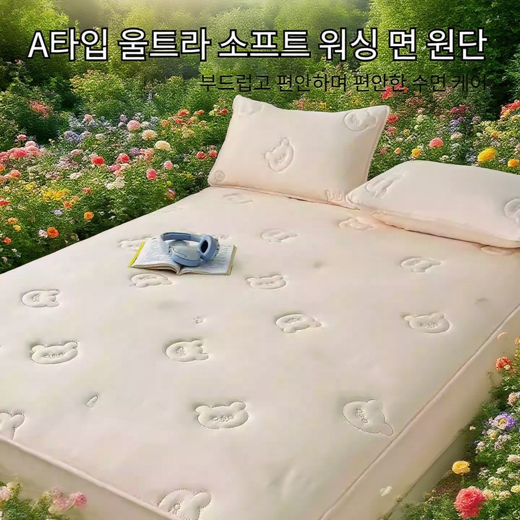 여름 2인용 방수 삿갓 3종 세트 아이스 패딩 매트리스 커버 세트