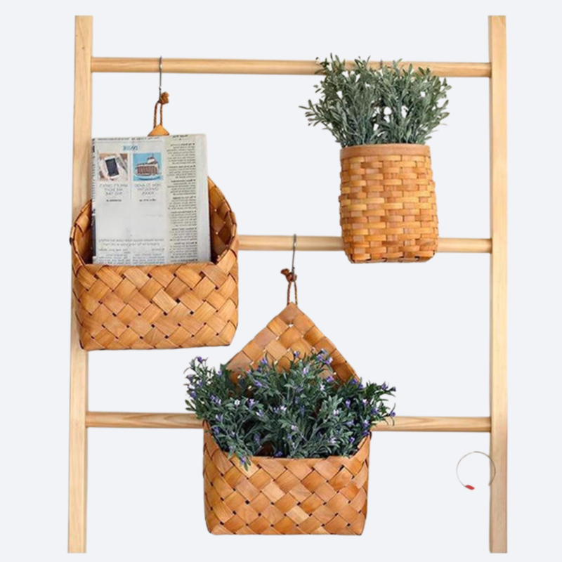 Hand-woven storage basket