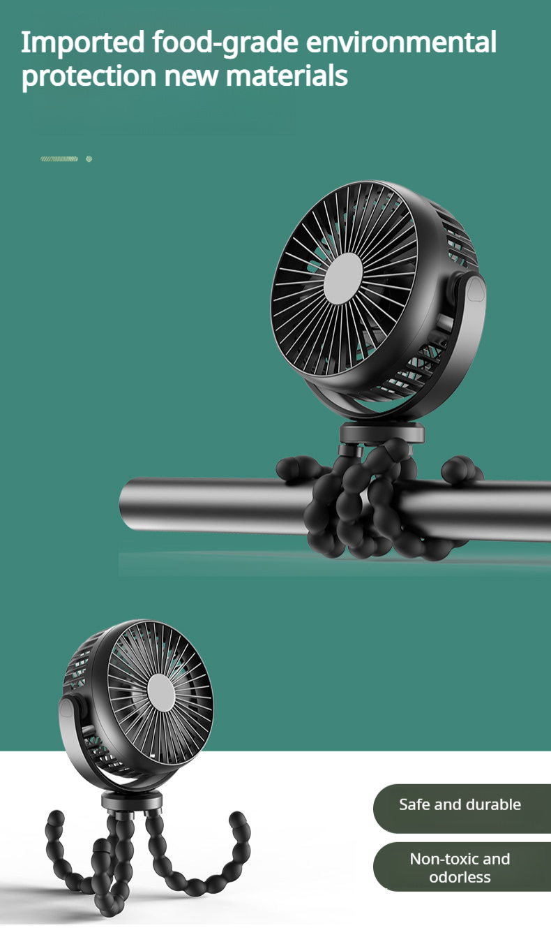 Desktop Fan Long Life Universal Octopus Fan Lasts All Day Portable Outdoor Wind Mute