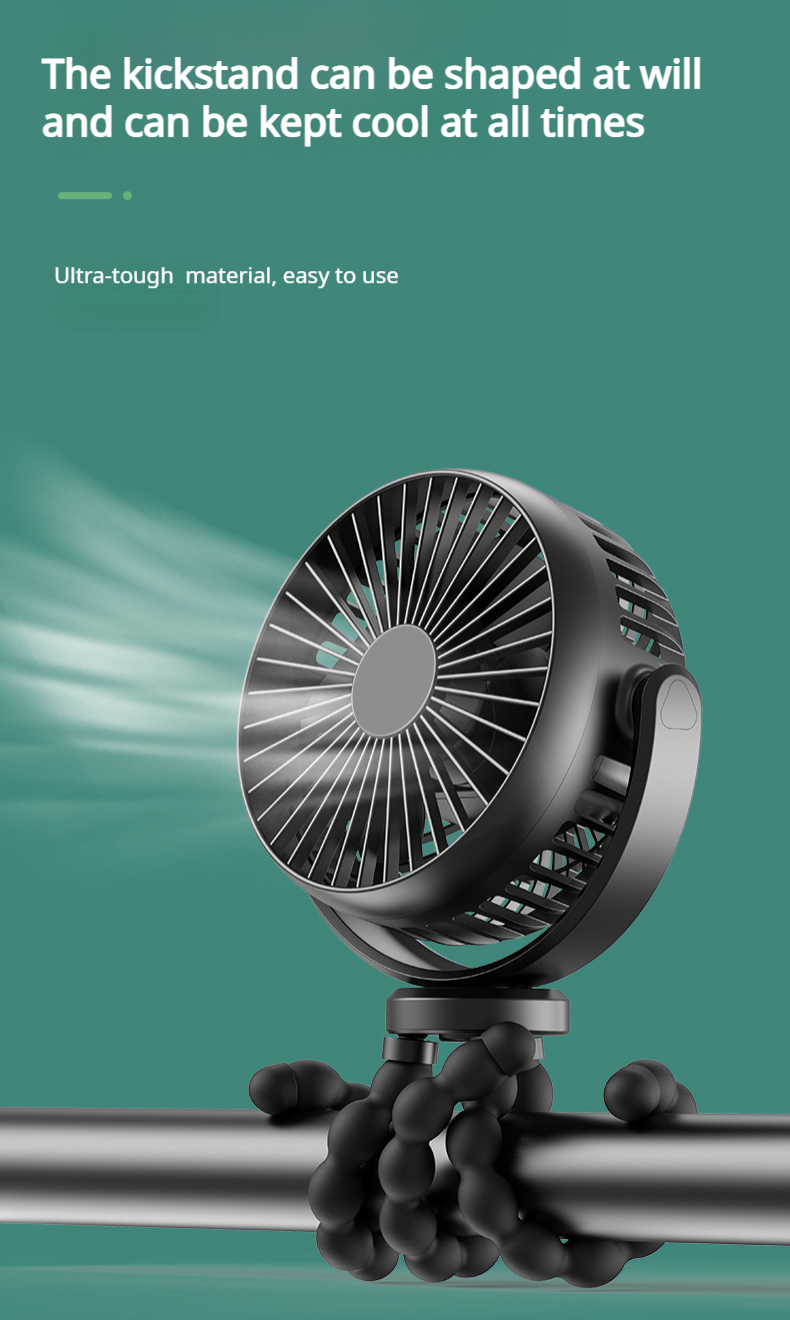 Desktop Fan Long Life Universal Octopus Fan Lasts All Day Portable Outdoor Wind Mute