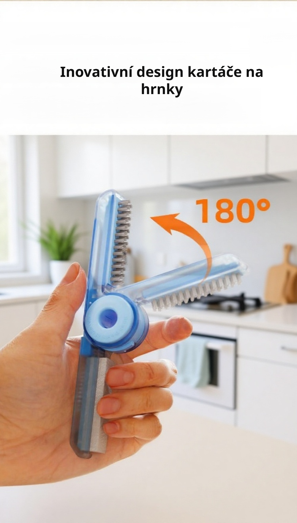 Použití kartáče na čištění lahví a hrnků