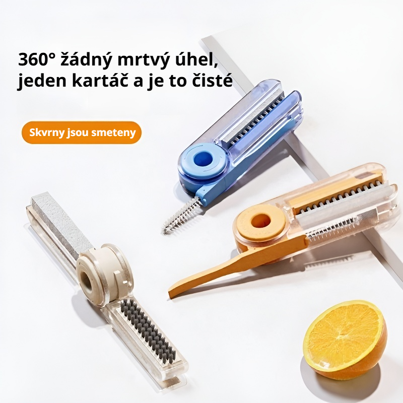 Multifunkční čtyřv-1 kartáč na čištění pohárů s víkem