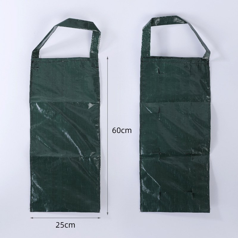 壁に取り付けられたシンプルな黒いイチゴの植栽バッグ、ファミリーバルコニーの果物と野菜のプラスチック製の植栽バッグ、折りたたみ式収納バッグ