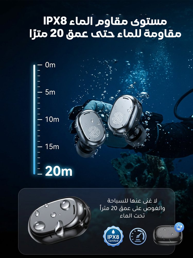 سماعة أذن معلقة على الأذن بمدة وضع استعداد 99 ساعة 