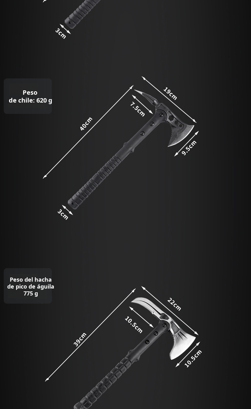 Hacha resistente para camping y senderismo