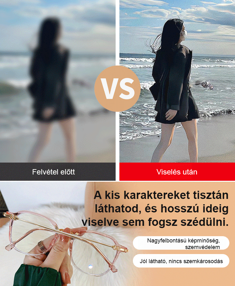 【Kis arcot mutató varázseszköz】Nagyméretű keret fiatalos divatos olvasószemüveg