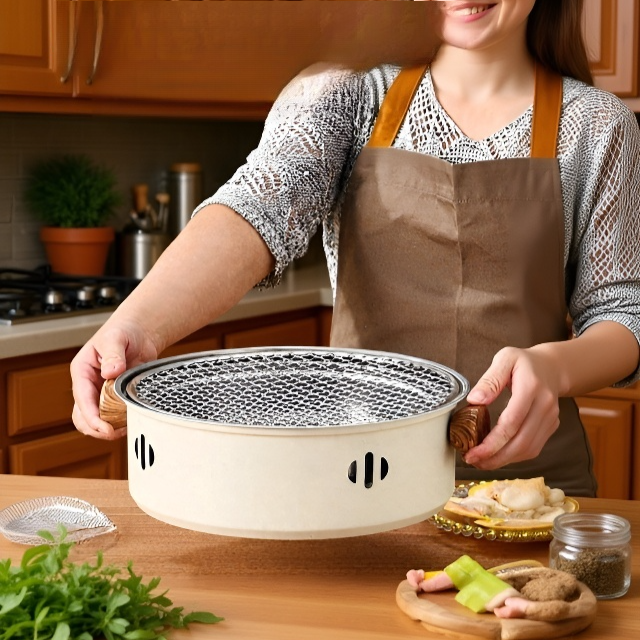 Multifunkční uhlíkový gril s čajovou varnou deskou