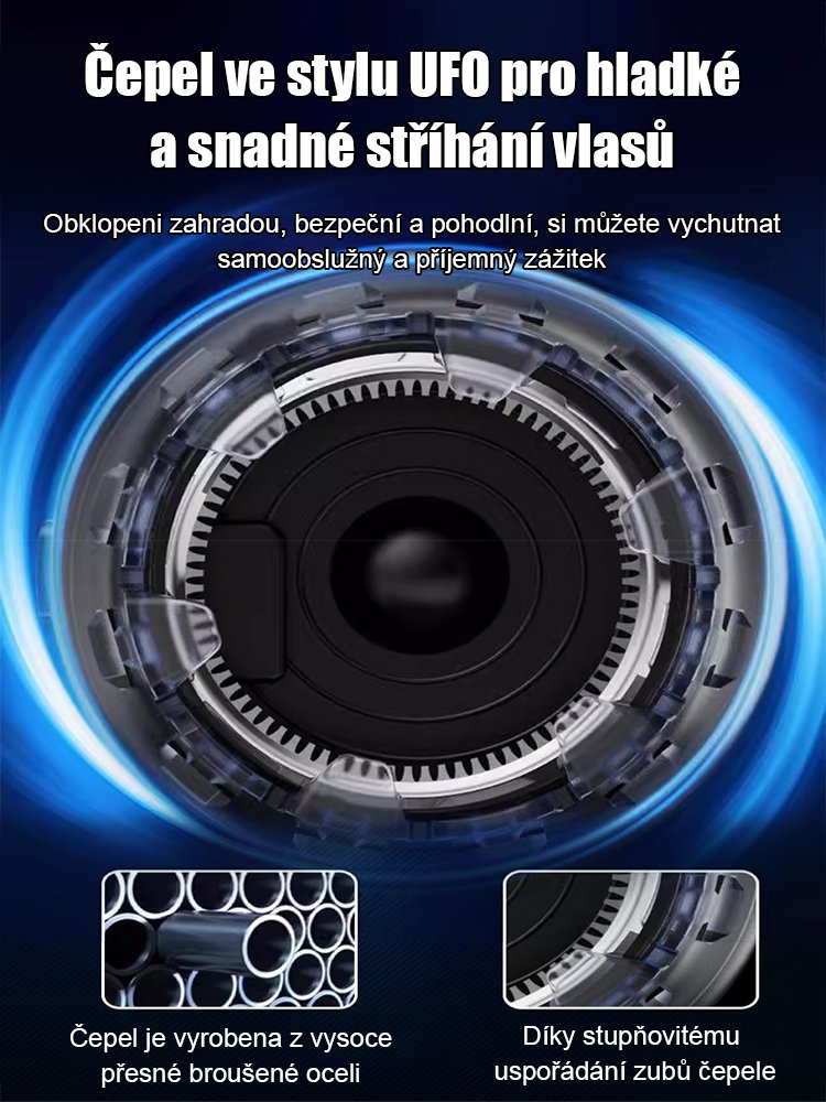 Plně automatický nový model létajícího talíře na stříhání vlasů.