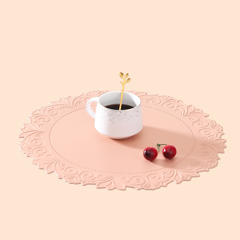 빈티지 엠보싱 레이스 ​​실리콘 플레이스매트